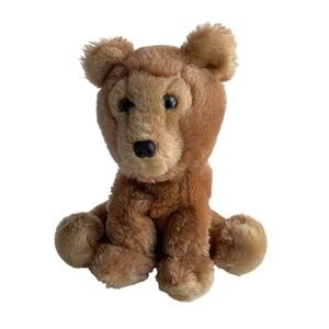 Vintage 1976 R Dakin Golden Bear Cub Brown Bean Filled Sitting Plush Toy Soft‎